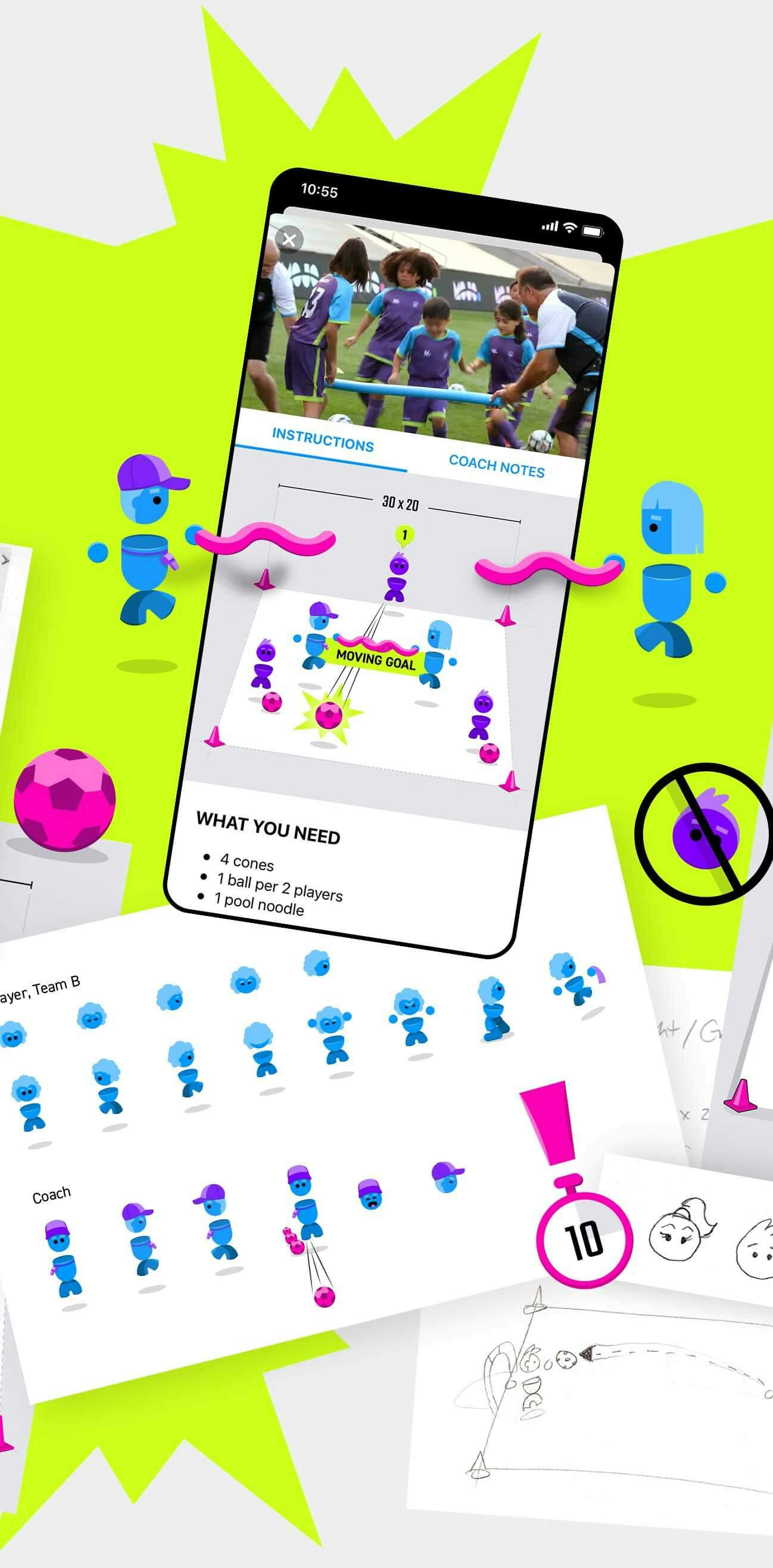 Mojo sport app process sketches mobile