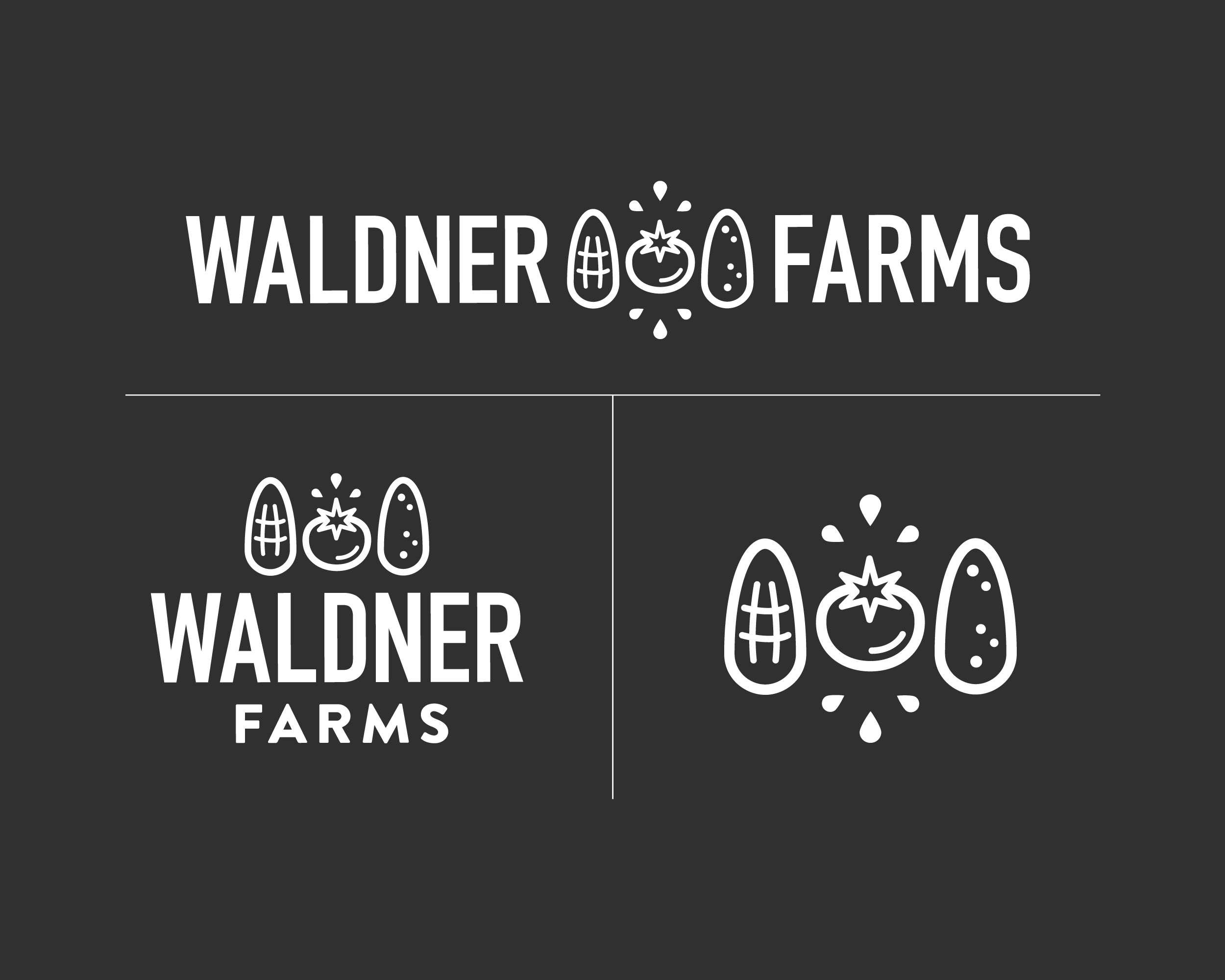 Waldner farms branding logos icon